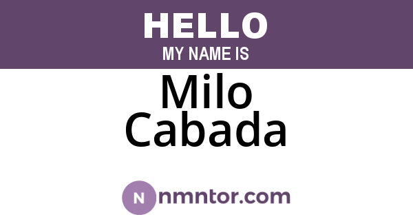 Milo Cabada
