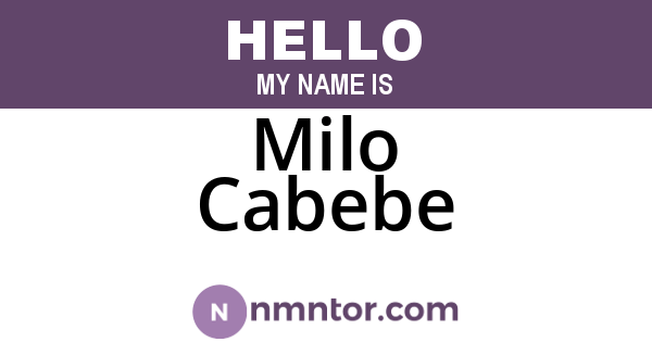Milo Cabebe