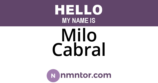 Milo Cabral