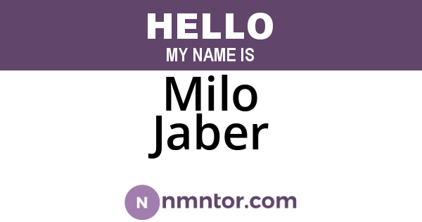 Milo Jaber