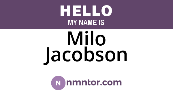 Milo Jacobson