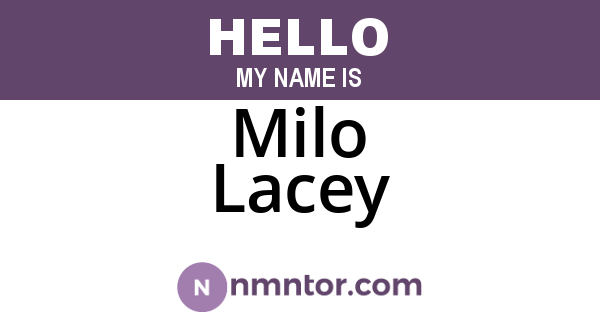 Milo Lacey