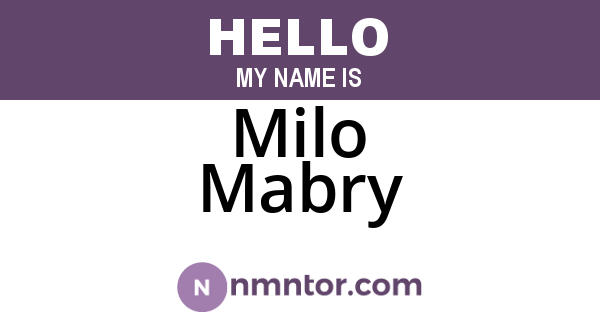 Milo Mabry