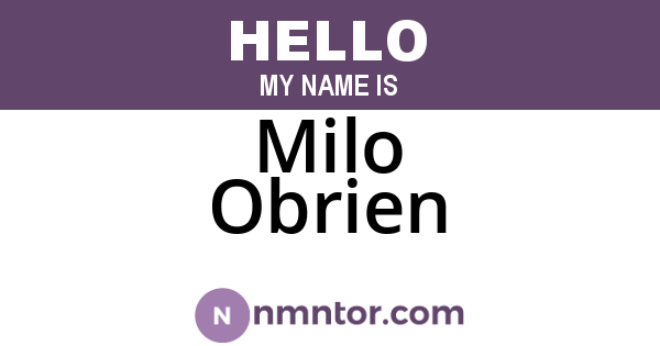 Milo Obrien