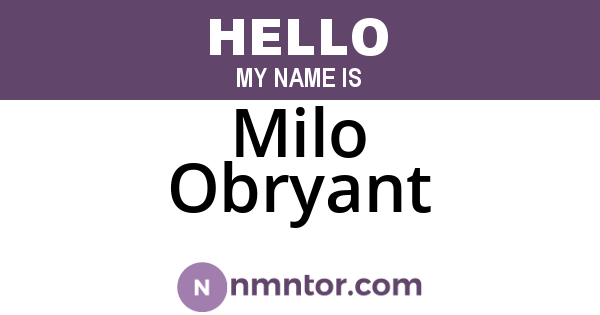 Milo Obryant