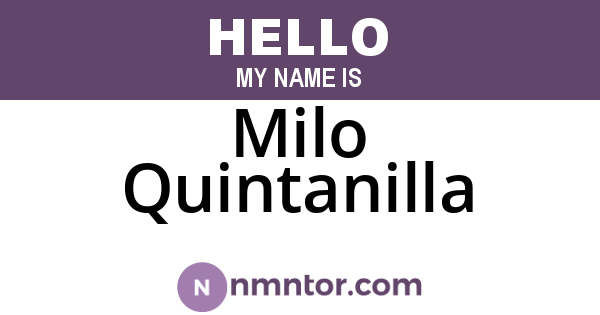 Milo Quintanilla