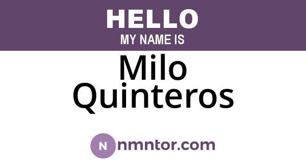 Milo Quinteros