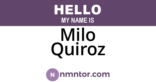 Milo Quiroz