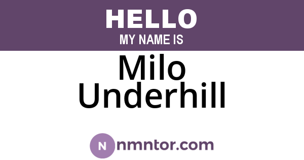 Milo Underhill