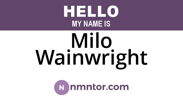 Milo Wainwright