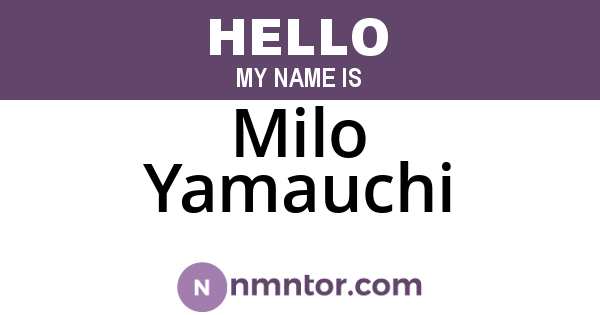 Milo Yamauchi