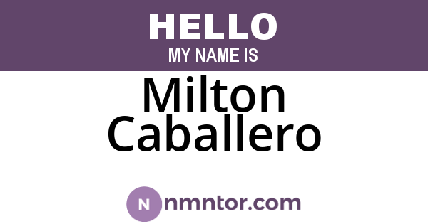 Milton Caballero