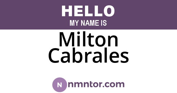 Milton Cabrales