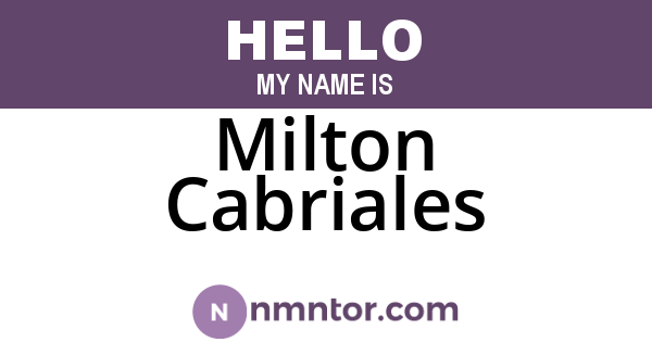 Milton Cabriales