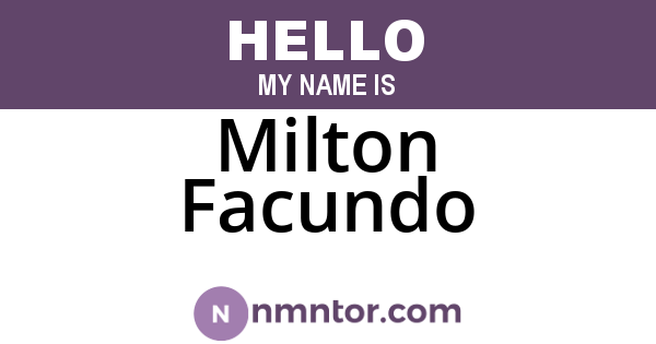 Milton Facundo