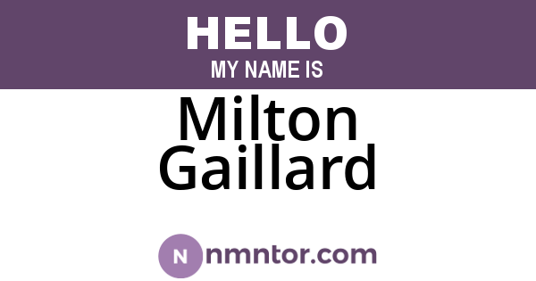 Milton Gaillard