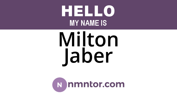 Milton Jaber