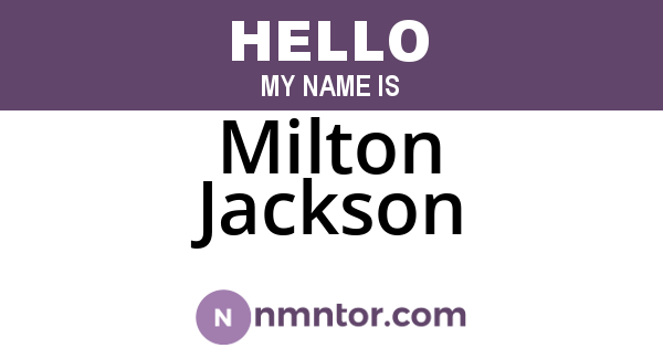 Milton Jackson