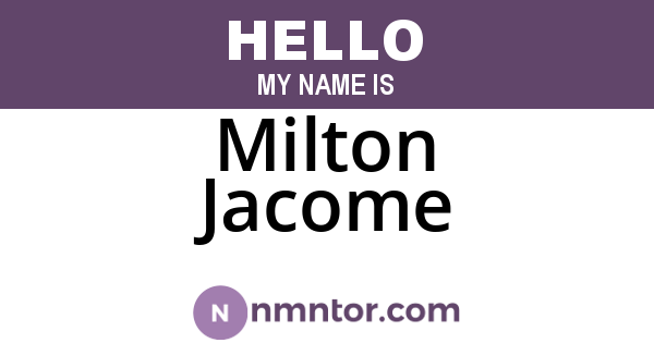 Milton Jacome
