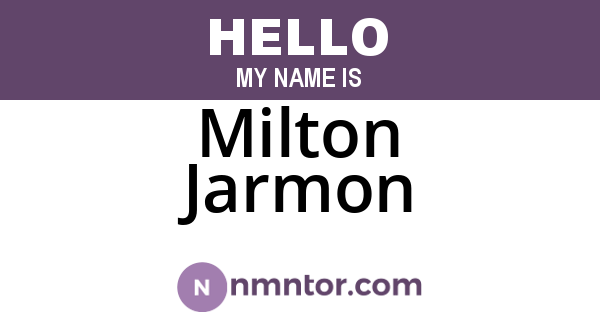 Milton Jarmon