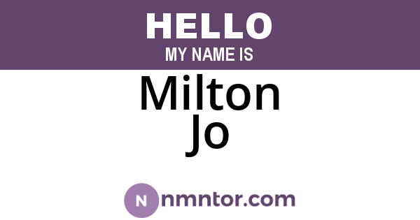 Milton Jo