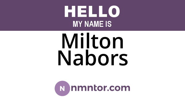 Milton Nabors