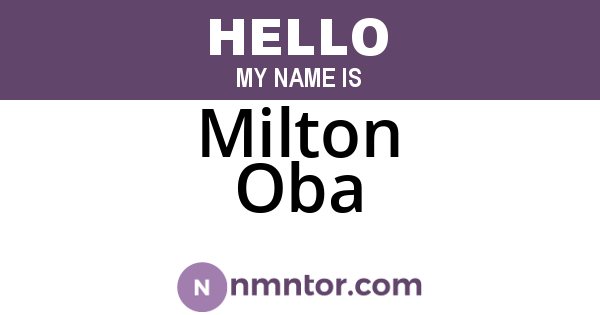 Milton Oba