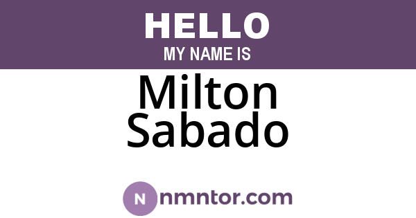 Milton Sabado