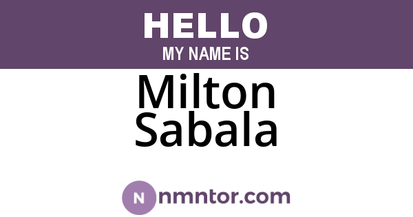 Milton Sabala
