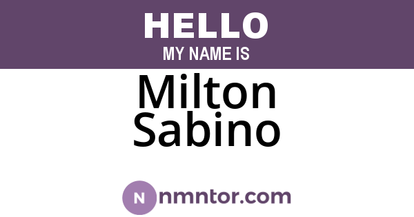 Milton Sabino