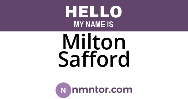 Milton Safford