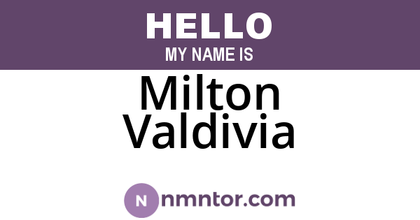 Milton Valdivia
