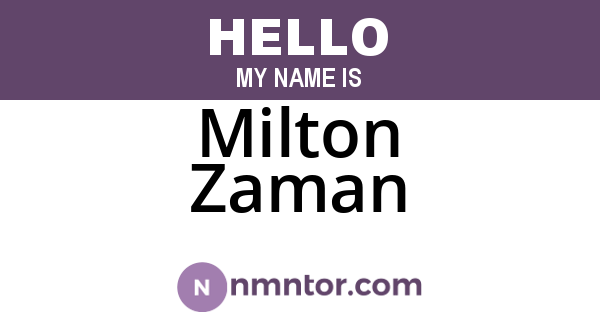 Milton Zaman