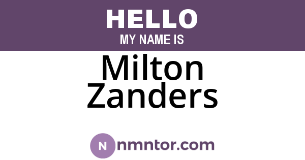 Milton Zanders
