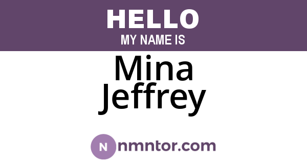 Mina Jeffrey
