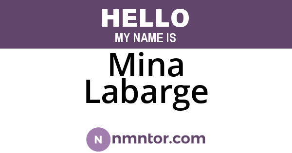 Mina Labarge