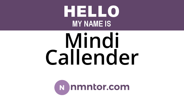 Mindi Callender