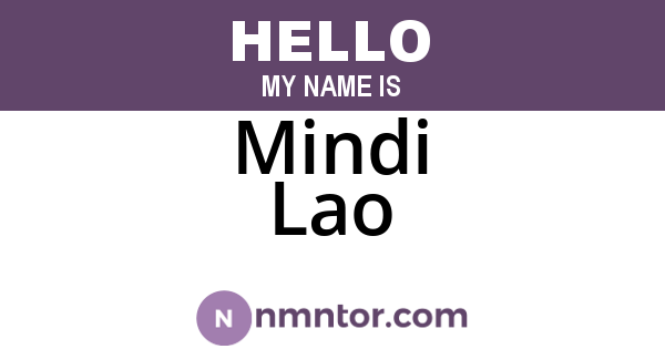 Mindi Lao