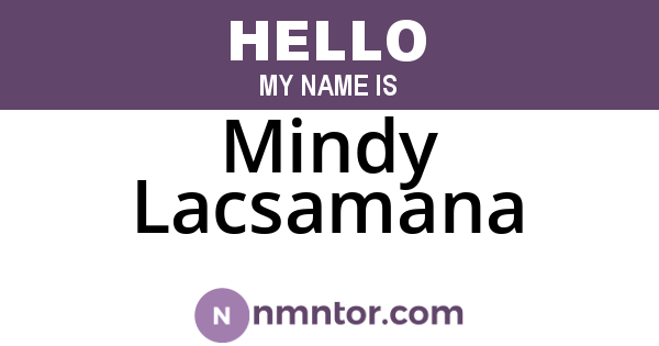 Mindy Lacsamana
