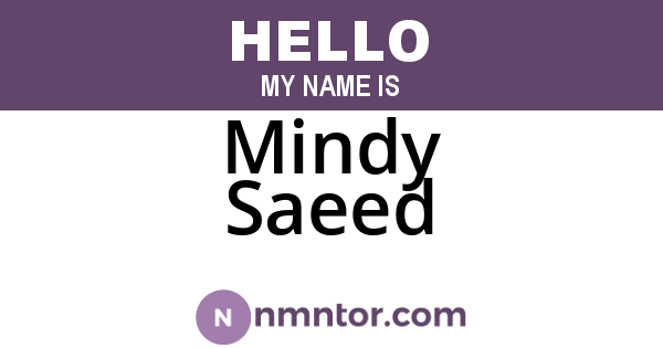 Mindy Saeed
