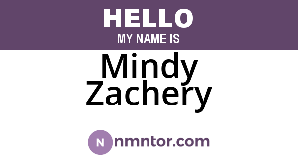Mindy Zachery