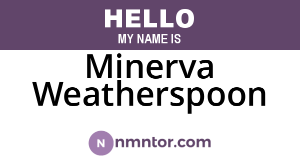 Minerva Weatherspoon