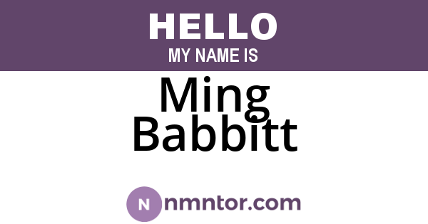 Ming Babbitt
