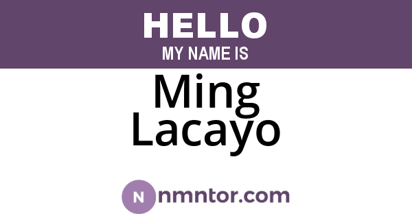 Ming Lacayo
