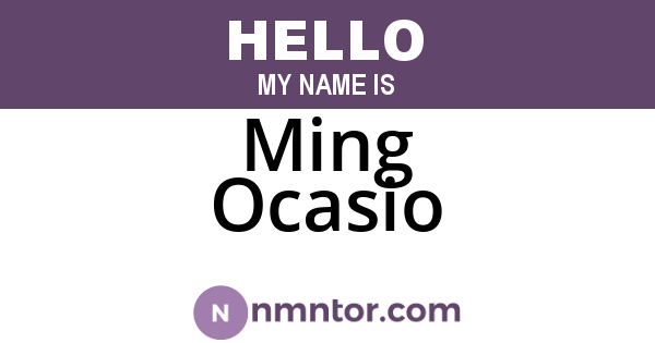 Ming Ocasio
