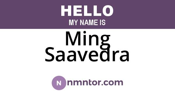 Ming Saavedra