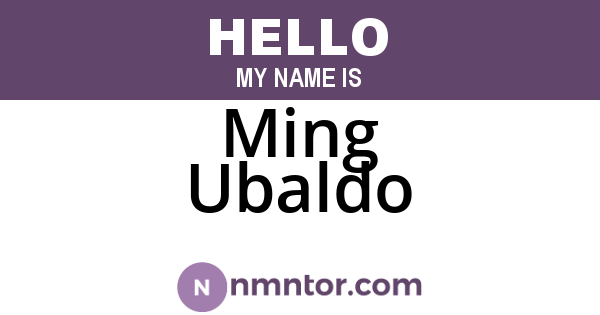 Ming Ubaldo