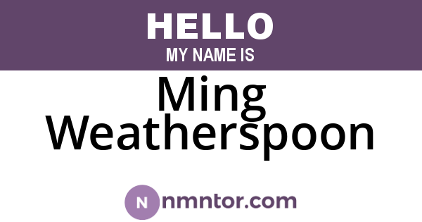 Ming Weatherspoon