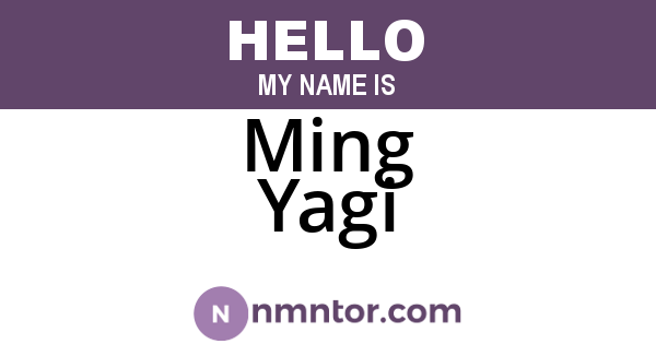 Ming Yagi