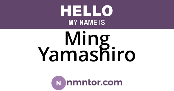 Ming Yamashiro
